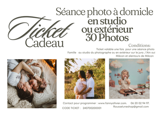 Ticket Cadeau - Séance photo 30 photos