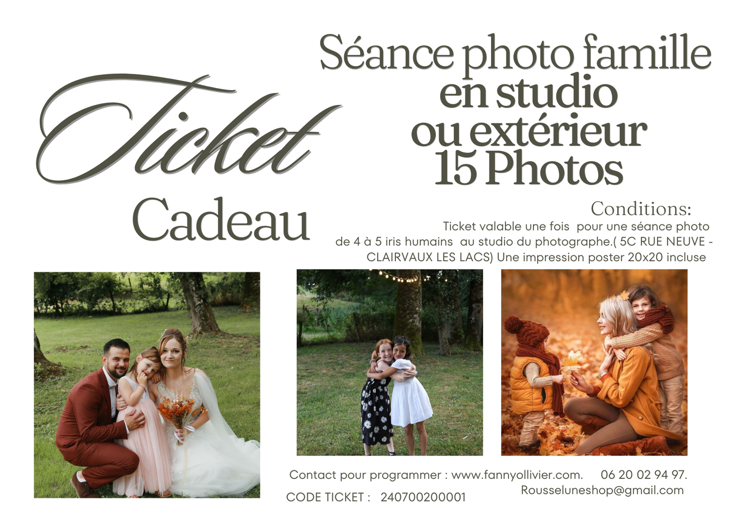Ticket Cadeau - Séance photo famille